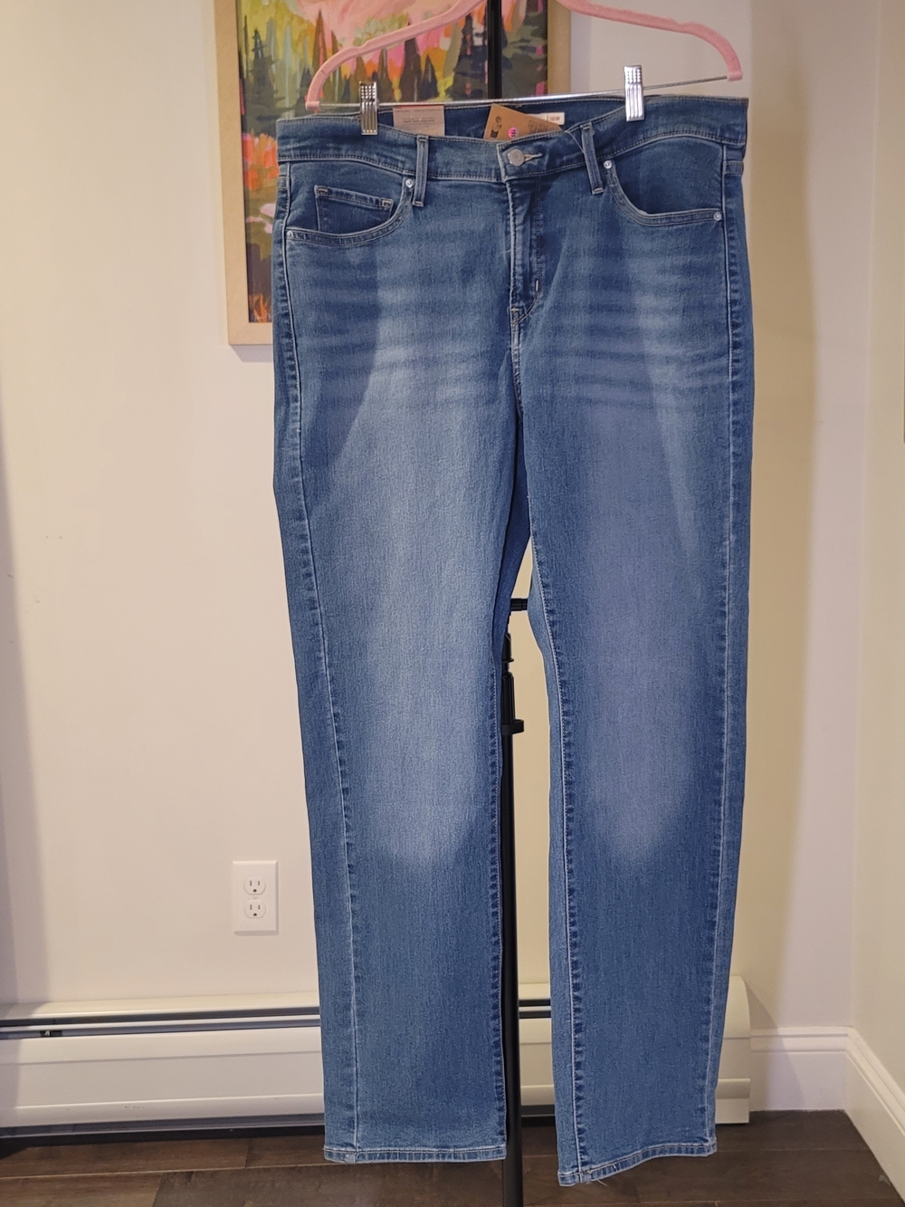 NWT LEVIS 314 Shaping Straight Leg Jeans Medium Wash Blue Women's Size 16W